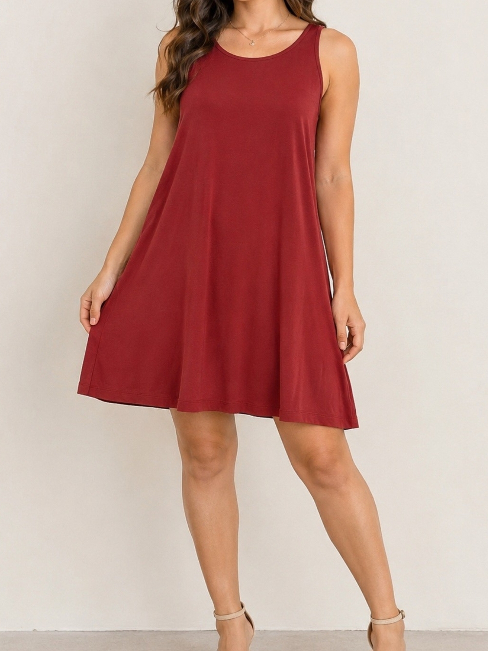 Sigrid Olsen Sleeveless A-Line Dress in Wine